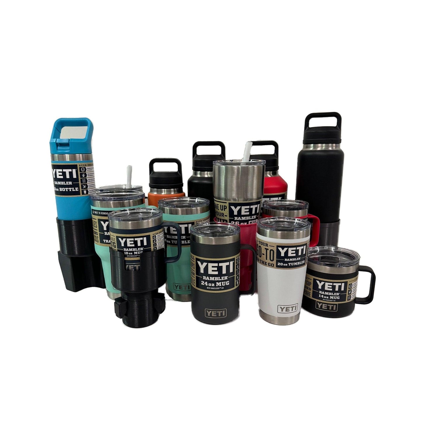 Expandable Yeti Rambler Water Bottle Car Cup Holder / Adapter (Adjustable)