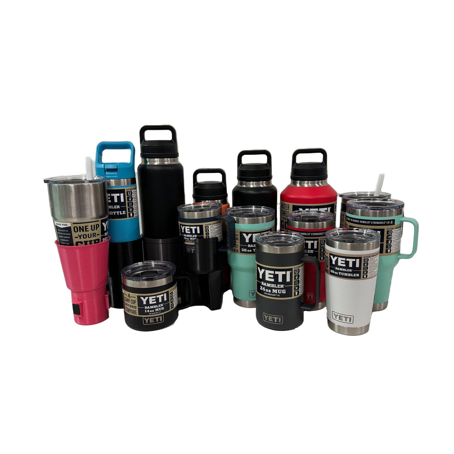 Car cup holder adapter suitable for all Yeti Rambler Drink Bottles, Mugs, Tumblers & Cups : Expanding, Custom & Adjustable