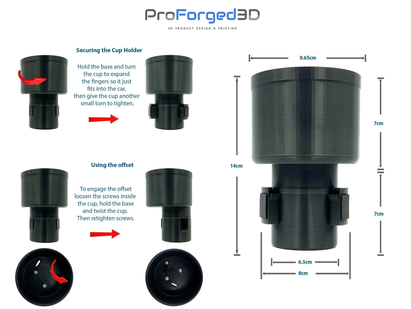 Car cup holder adapter suitable for Frank Green drink bottles : Expanding, Custom & Adjustable