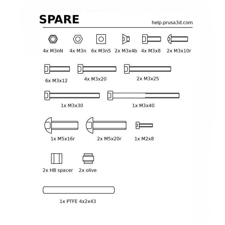 Prusa - MINI+ Fasteners (spare bag)