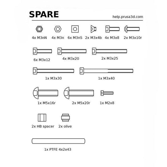 Prusa - MINI+ Fasteners (spare bag)